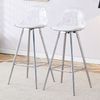 2er-Set Barhocker Hoch Modern Thekenhocker mit Rückenlehne Ergonomisch Kratzfeste Sitzschale,120 kg Tragkraft,Silber Bild 2