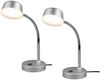 LED Schreibtischleuchten 2er SET flexibel, Kunststoff Titan, 34cm hoch Bild 2
