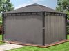 Gartenpavillon 4x4 m Stahldach Hardtop 4 Seitenteile in Grau, Pfosten 9x9 cm Bild 4