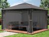 Gartenpavillon 4x4 m Stahldach Hardtop 4 Seitenteile in Grau, Pfosten 9x9 cm Bild 3