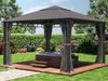 Gartenpavillon 4x4 m Stahldach Hardtop 4 Seitenteile in Grau, Pfosten 9x9 cm Bild 2