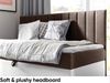 MEBLINI Kinderbett mit Bettkasten MAYA 2 90x200 – H3/Braun Samt Gepolstert Einzelbett mit Matratze - Polsterbett mit Stauraum - Bett mit Kopfteil – Stauraumbett Bild 3