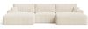 GRAINGOLD Ecksofa Serene U, Couch U-Form mit Schlaffunktion, Wohnlandschaft, Losen Kissen, Cord-Stoff, Beige Bild 2