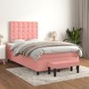vidaXL Boxspringbett mit Matratze Rosa 120x190 cm Samt 3270498 Bild 3