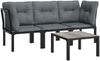 vidaXL 4-tlg. Garten-Lounge-Set Schwarz und Grau Poly Rattan 3187732 Bild 3