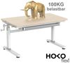 HOKO Kinderschreibtisch Ergo Jugend Schreibtisch höhenverstellbar 54-76 cm, 100x60 cm (ergonomischer Computertisch mit neigbarer Tischplatte (0-50) & Schublade, stabil & belastbar bis 100 kg, Weiß, Holzfarben) Bild 3