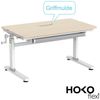 HOKO Kinderschreibtisch Ergo Jugend Schreibtisch höhenverstellbar 54-76 cm, 100x60 cm (ergonomischer Computertisch mit neigbarer Tischplatte (0-50) & Schublade, stabil & belastbar bis 100 kg, Weiß, Holzfarben) Bild 4