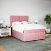 vidaXL Boxspringbett mit Matratze Rosa 140x200 cm Samt 3294657 Bild 5