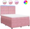 vidaXL Boxspringbett mit Matratze Rosa 140x200 cm Samt 3294657 Bild 2