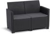 Dmora Loungeset für draußen Nepean, Outdoor-Lounge mit Couchtisch, Terrassenset mit Kissen, 113x65 h74 cm, Anthrazit Bild 4