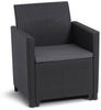 Dmora Loungeset für draußen Nepean, Outdoor-Lounge mit Couchtisch, Terrassenset mit Kissen, 113x65 h74 cm, Anthrazit Bild 5