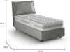 Dmora Einzelbett Animal, Bettkasten mit Stoffbezug, 100 % Made in Italy, Öffnung vorne, inklusive Matratze 90 x 190 cm, Grau Bild 3