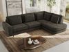 CALENO L-Form Ecksofa 317x225 cm, Massivholz-Rahmen & Wellenfedern, Sitzhöhe 51 cm, modernes Polstersofa rückenecht bezogen & freistehend - Dunkelgrau Schenille glatt - Rechts Seite Bild 4