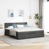 vidaXL Ottomane Bett mit Matratze & LEDs Dunkelgrau 180x200 cm Stoff 3312244 Bild 4
