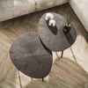 Couchtisch 2er-Set Taroya aus Metall und MDF, modern dreieckig, Braunbronze, minimalistisches Design Bild 2