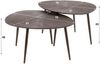 Couchtisch 2er-Set Taroya aus Metall und MDF, modern dreieckig, Braunbronze, minimalistisches Design Bild 3