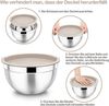Homikit Edelstahl Rührschüssel Set 7er Stapelbar Luftdicht Deckel Bild 4