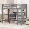 Merax Hochbett mit Schreibtisch und Bücherregal Etagenbett 90x200 cm mit Trittleiter, Kinderbett aus Kiefer Bild 2