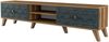 Dmora Fernsehschrank Albonese, Ständer für Wohnzimmerfernseher, Niedriges Wohnzimmer-Sideboard, TV-Ständerbasis, 180x35 h44 cm, Walnuss und Blau Bild 4