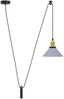 vidaXL Pendelleuchte Höhenverstellbar E27 Grau Glänzend Ø 22 cm Metall 4103446 Bild 2