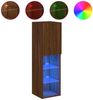 vidaXL TV-Schrank mit LED-Leuchten Braun Eichen-Optik 30,5x30x102 cm 837027 Bild 2