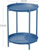 Runder Beistelltisch 2 Ebenen Wohnzimmer Schlafzimmer Garten 45x45x53cm Blau Bild 3