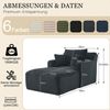 1-Sitzer Schlafsofa H 82 x T 100 x B 166 cm aus Cord in Dunkelgrau, Chaiselongue & Relaxsessel Bild 4