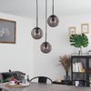 hofstein Pendelleuchte »Arviè« Hängelampe aus Metall/Glas in Schwarz/Rauchglas, ohne Leuchtmittel, Hängeleuchte m. Schirmen aus Echtglas (16cm), Höhe max. 150cm, 3xE14 Bild 3
