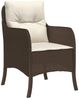 vidaXL 3-tlg. Garten-Essgruppe mit Kissen Braun Poly Rattan 3211934 Bild 3