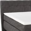 Boxspringbett 140x200cm Bonell-Federkernmatratze H2 Topper Mikrofaser Dunkelgrau Bild 3