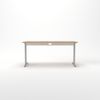 Rheinland Möbel Statio Schreibtisch 160x80 cm höhenverstellbar ±10 mm in Asteiche – großzügiger Bürotisch für Homeoffice & Büro, gerader Fuß, Kabelwanne, einfache Montage, FSC® zertifiziert Bild 2