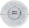 lionto Donut Hundebett, rundes Hundesofa mit Plüschbezug & Anti-Rutsch-Noppen, weich & gemütlich, 80 cm Durchmesser, hellgrau Bild 5