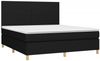 vidaXL Polsterbett mit Matratze Schwarz 160x200 cm Stoff, Härtegrad: H2 [3142187] Bild 3