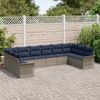 vidaXL Gartensofa-set mit Kissen 10 pcs Grau Poly-Rattan 3345545 Bild 3