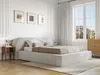 Vente-unique - LIRABA Bett SamtStoff Beige - B 253 cm x H 90 cm x L 246 cm Bild 1
