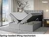 MEBLINI Boxspringbett ERLING 160x220 cm mit Bettkasten - H3/Grau Webstoff Polsterbett - Doppelbett mit Topper & Bonellfederkern-Matratze Bild 3