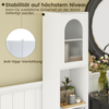 Hoher Badezimmerschrank schmaler Heimorganisator mit zwei geriffelten Glastüren freistehender schmaler Schrank Weiß Bild 5