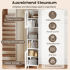 Hoher Badezimmerschrank schmaler Heimorganisator mit zwei geriffelten Glastüren freistehender schmaler Schrank Weiß Bild 3