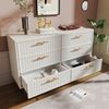 Merax Schubladenkommode Kommode mit 6 Schubladen, Weiß Sideboard Highboard für Schlafzimmer & alle Wohnräume , Weiß -H75/B120/T40 cm Bild 2
