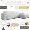 AX LIVING Couch Sofa L Form Didim mini Perlweiß 310 cm stilvoll R Bild 5