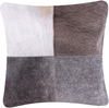 Kissen 2er Set Patchwork NELLAD Echtleder 45 x 45 cm Grau Bild 4