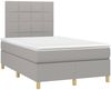 vidaXL Boxspringbett mit Matratze Hellgrau 120x190 cm Stoff 3269930 Bild 2