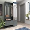 AX LIVING Schuhschrank mit Garderobe Tokessa mit Spiegel Stone Green Bild 3