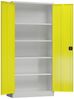 Aktenschrank Metallschrank 2 Türen 4 Fachböden 1945 x 920 x 420 mm lichtgrau/zinkgelb Bild 2