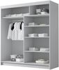 Kleiderschrank mit Goldverzierung Bajpra III mit zwei Schwebetüren, Spiegel (Farbe: Weiß) Bild 3