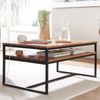 Wohnling Couchtisch 100 x 60 x 45 cm Massivholz Metall Sofatisch Wohnzimmertisch Akazie | Stubentisch Industrial Bild 4