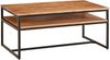 Wohnling Couchtisch 100 x 60 x 45 cm Massivholz Metall Sofatisch Wohnzimmertisch Akazie | Stubentisch Industrial Bild 2
