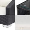 Casaria 'Melbourne' Lounge Set mit Auflagen und Rückenkissen, Polyrattan, Schwarz / Creme Bild 3