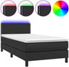 vidaXL Boxspringbett mit Matratze & LED Schwarz 100x200 cm Kunstleder 3134147 Bild 2