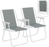 WOLTU Campingstuhl Faltbar, 2er Set, Faltstuhl Klappstuhl Komfortable, Angelstuhl Ultraleichter mit Armlehnen für Picknick, Outdoor, Wandern, Garten, Balkon, Dunkelgrau, CPS8151dgr-2 Bild 2